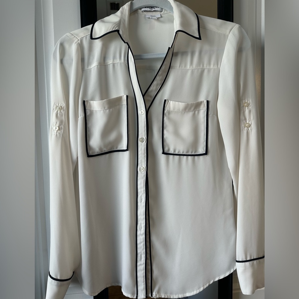 Express Stylish Button Down Blouse